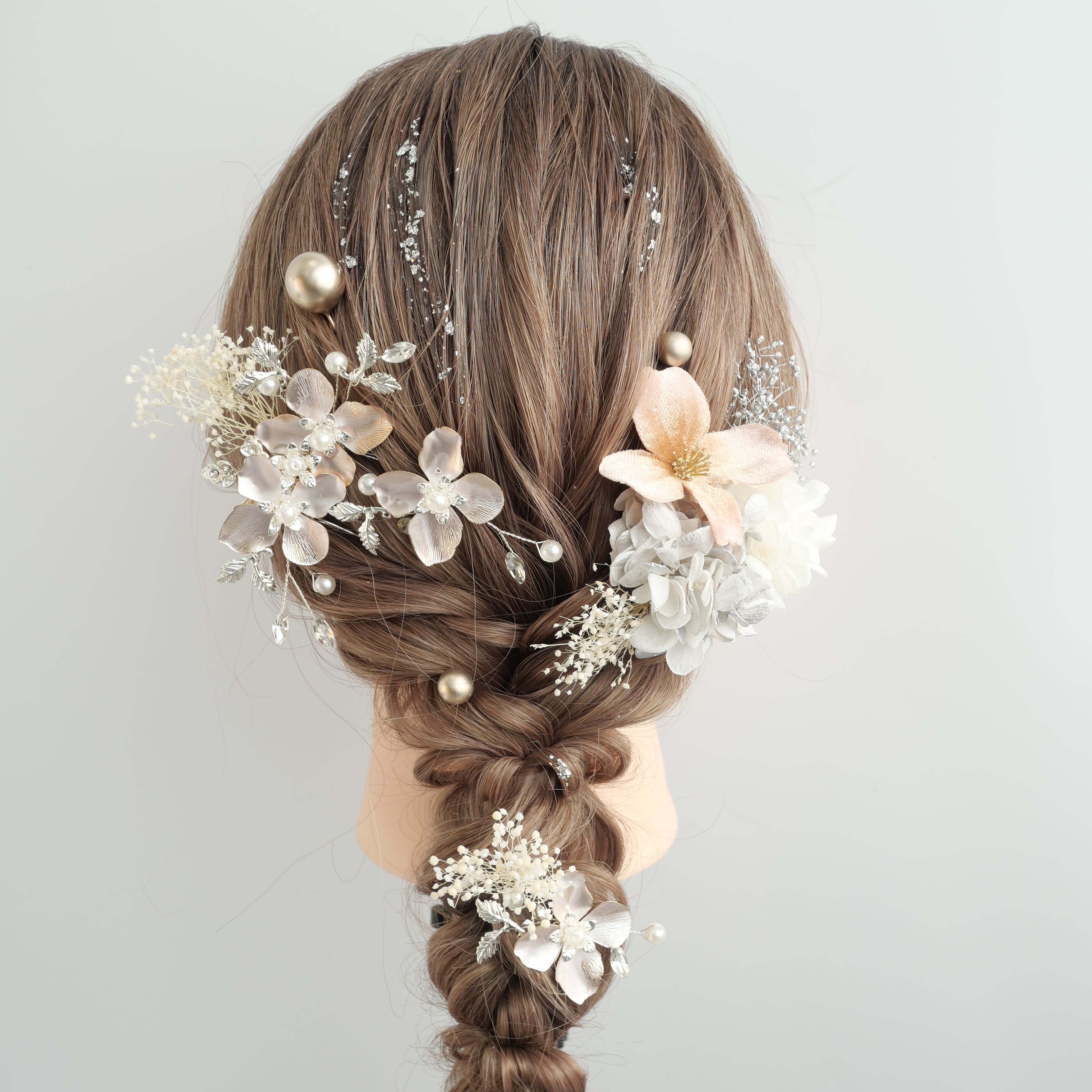 白・シルバー・ゴールド | Lomeri (ロメリ) お花のヘアアクセサリー専門店