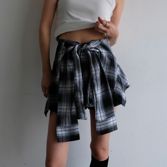 PLAID TIE S/PT / BLK