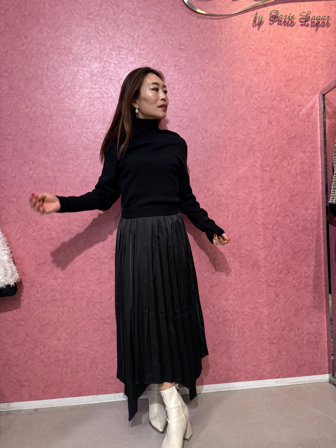 ミカーレミカーレ MICALLEMICALLE　タートルニットドッキングワンピース