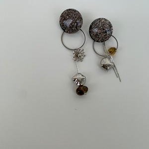 blacklamé ring charm earring