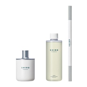 【在庫処分】SHIRO ホワイトティー フレグランスディフューザーキット(容器+詰め替え用リキッド+スティック 3点セット) 300mL 3ヶ月目安 ルームフレグランス