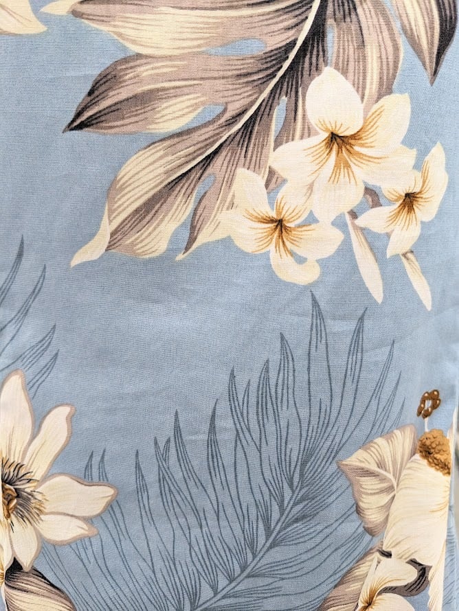 PACIFIC LEGEND】ハワイアンロングラッフルムームードレス