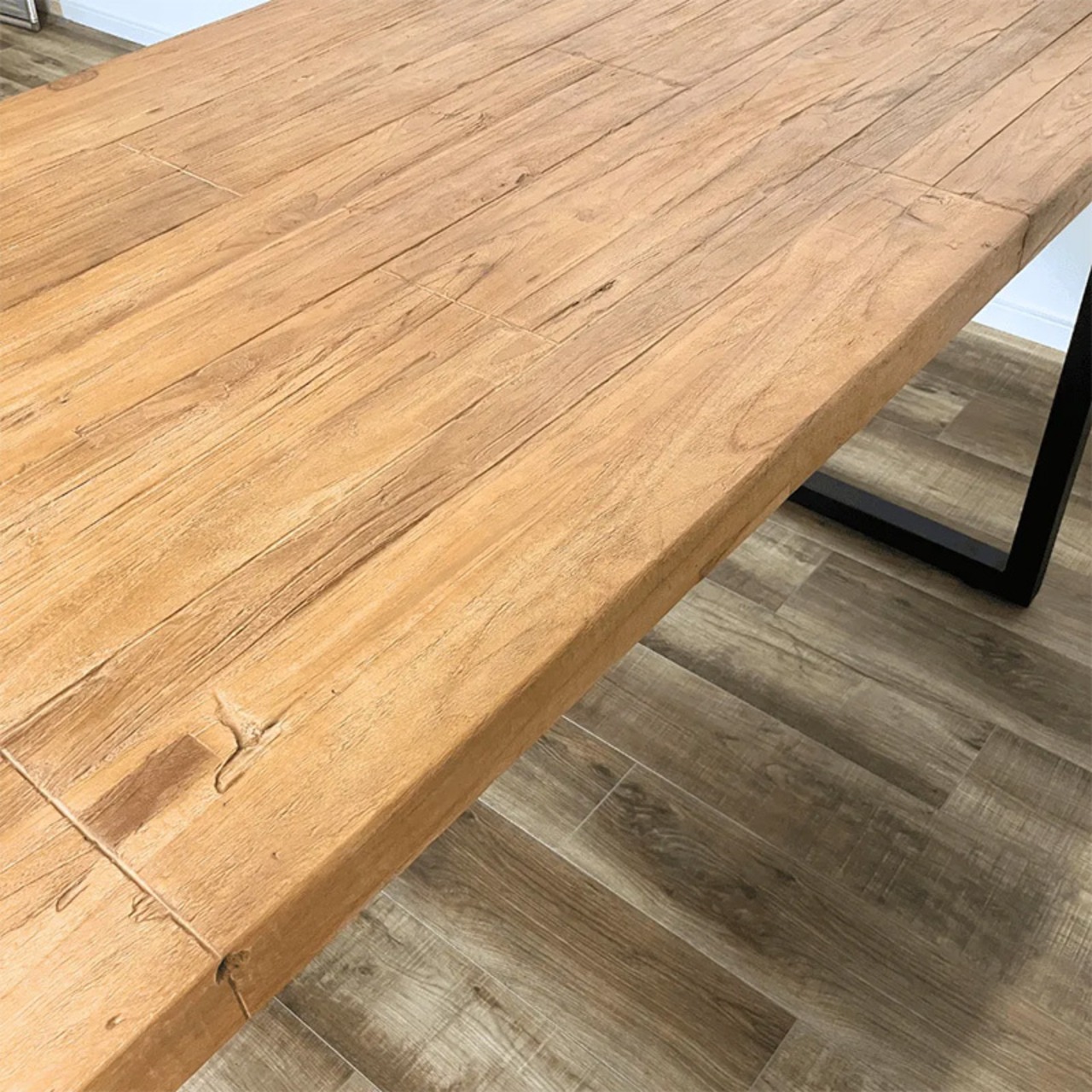 d-BodhiCELEBES DINING TABLE 1800ディーボディセレベス ダイニングテーブル チーク材 細かなスレ傷あり中古【300サイズ】