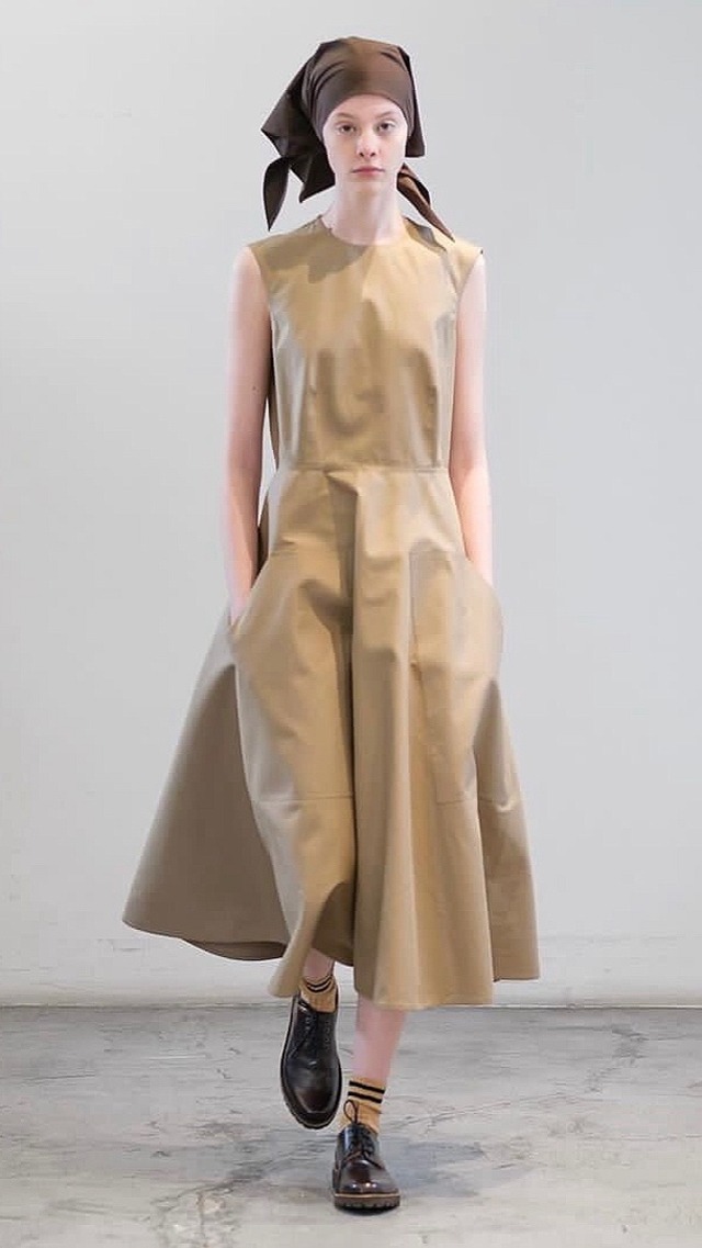 SOFIE D'HOORE -DART- long dress slvless Zapplied pockets on skirt :DUNE, :KHAKI