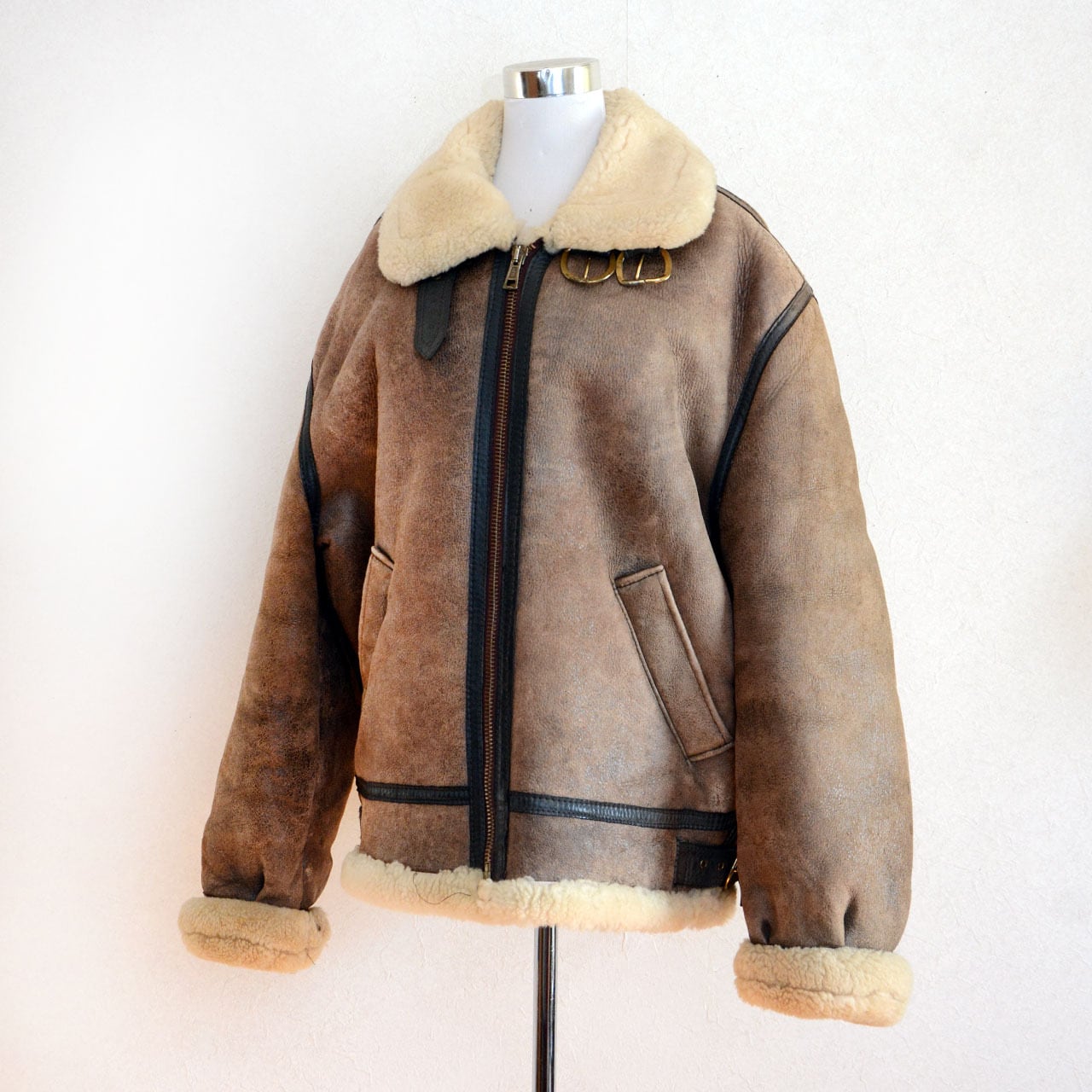 US SHEEPSKIN B-3 ムートン フライトジャケット 80s USA製 Lサイズ