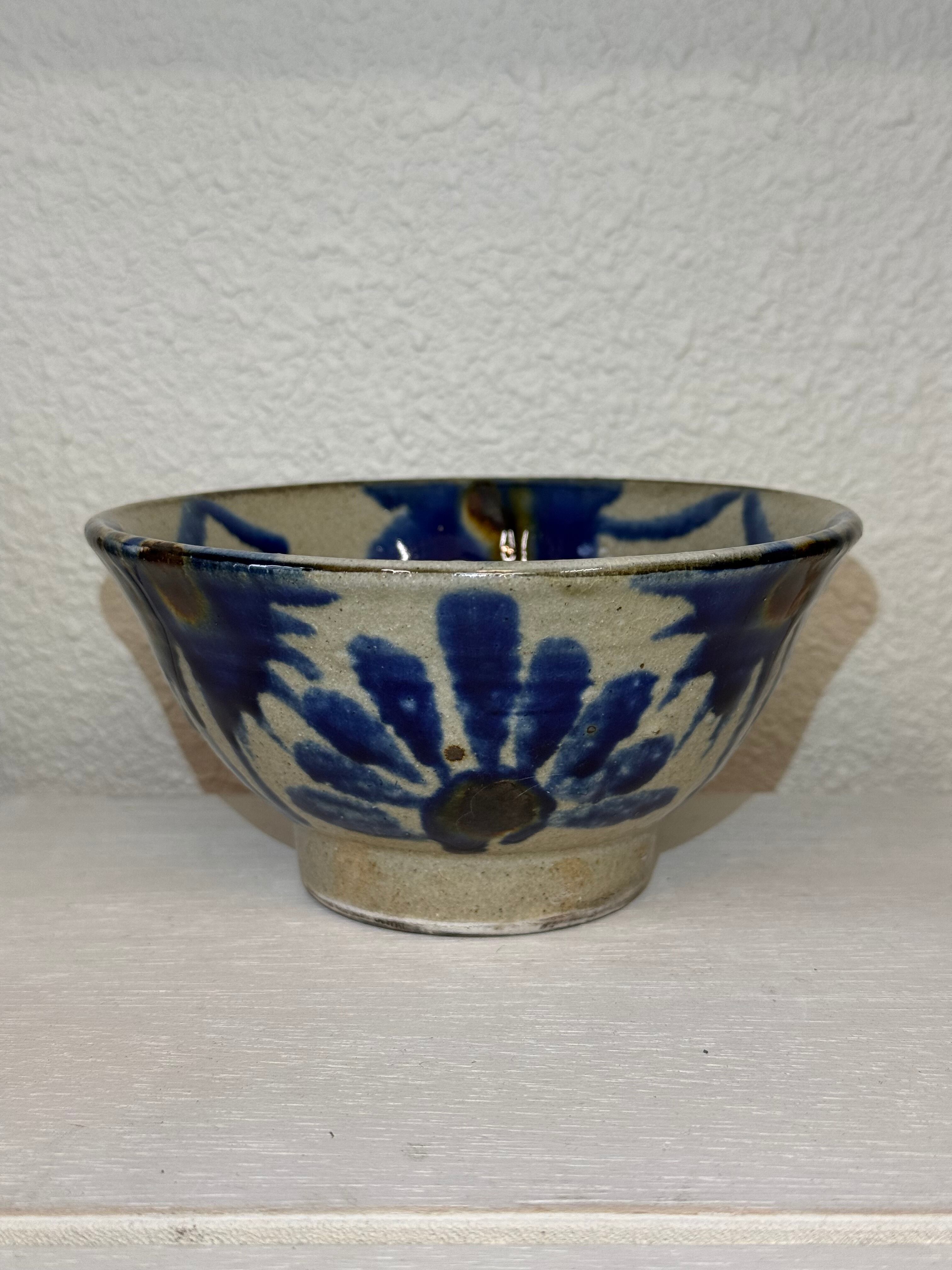 横田屋窯 4.5寸マカイ 唐草 コバルト 蛇の目なし