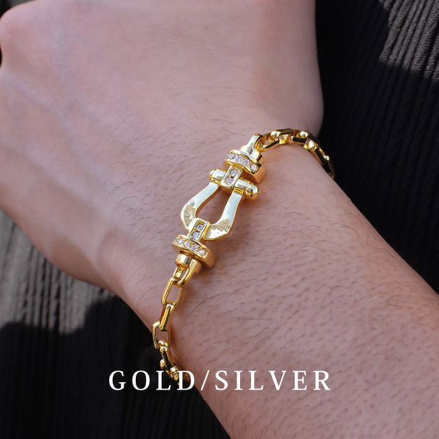Iced Out Horseshoe Chain Bracelet MB4-14