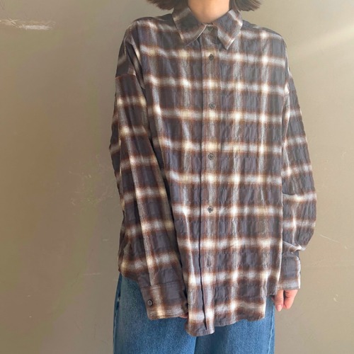 ギャザーチェックシャツ