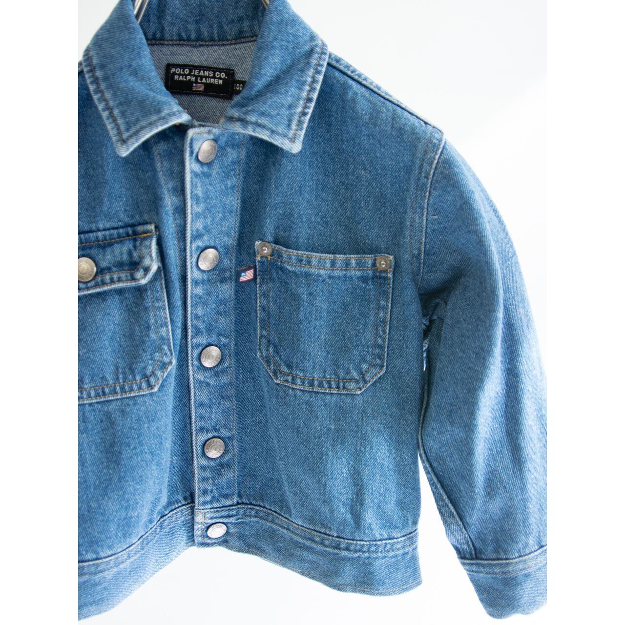 【KIDS POLO JEANS RALPH LAUREN】Made in Japan 90's Denim Jacket 100cm（キッズ ポロジーンズ ラルフローレン 日本製デニムジャケット Gジャン）