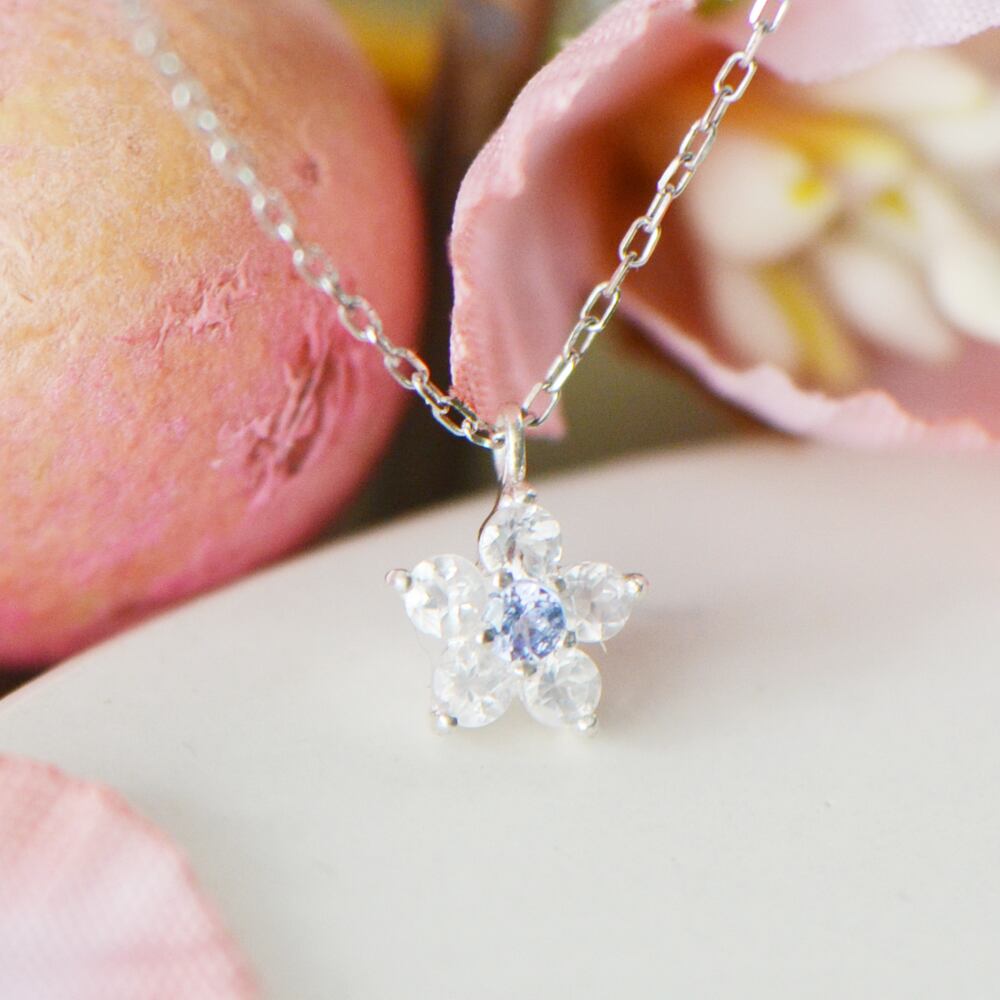 さくら タンザナイト ローズクォーツ ペンダント SV フルール CB073BSG