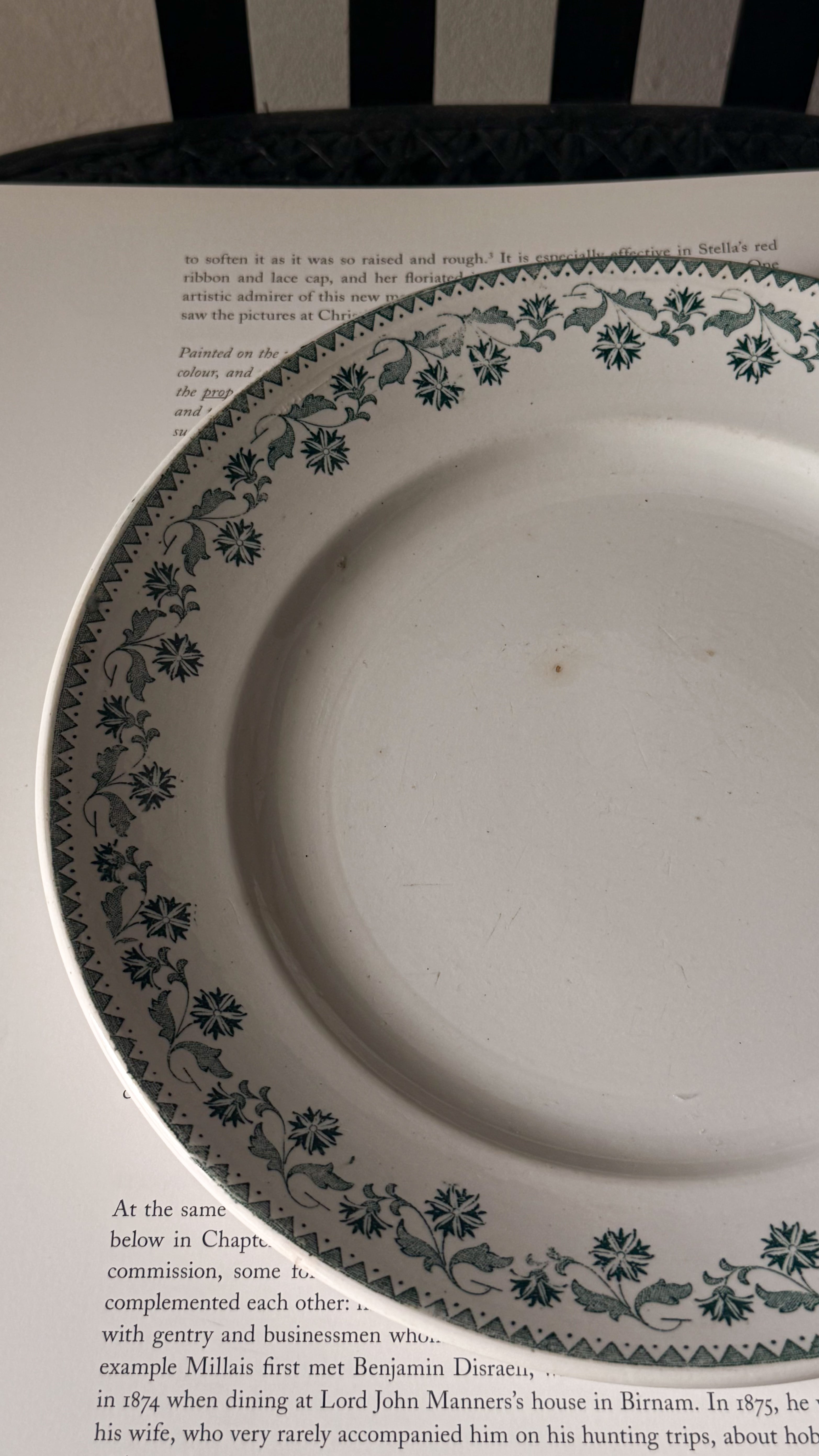 antique plate MOULIN DES LOUPS Green Garlan Ⅰ
