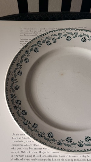 antique plate MOULIN DES LOUPS Green Garlan Ⅰ