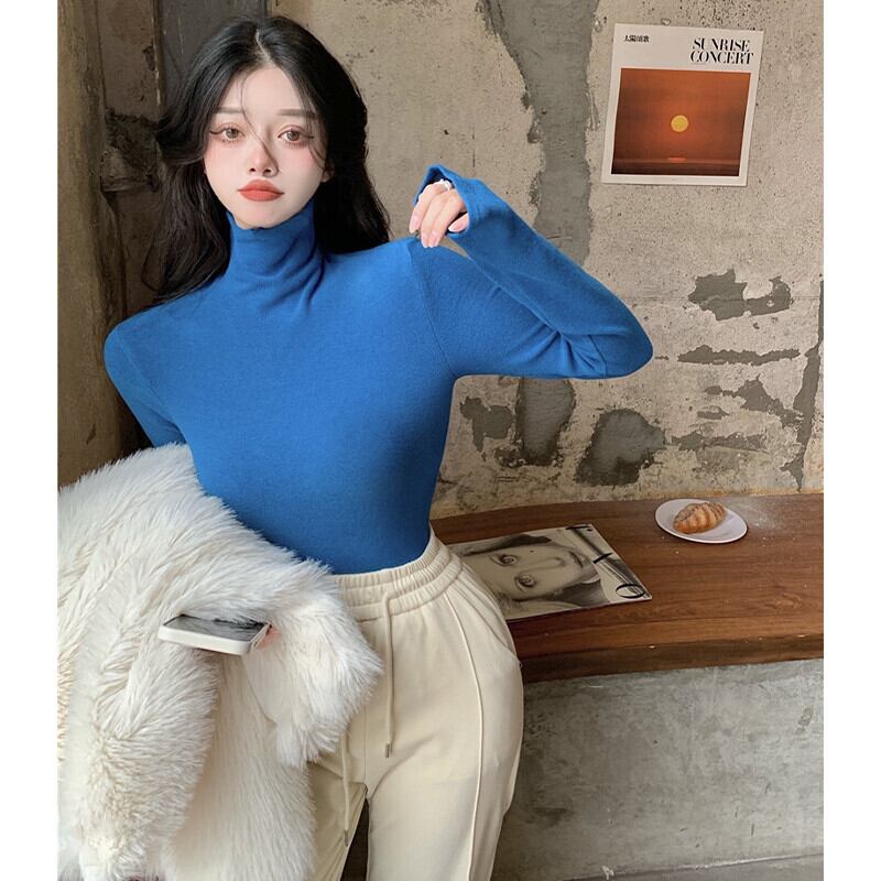 オータムウィンターTシャツ シャツ スリムソリッド カラーレディース ロング 秋物 冬物 ソリッドカラー ガールズファッション73036842122