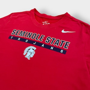 【NIKE】カレッジロゴ セミノール州立大学 ロンT ロングTシャツ 長袖Tシャツ SEMINOLE STATE ロゴ プリント X-LARGE ビッグサイズ DRI-FIT ナイキ スウッシュ レッド US古着