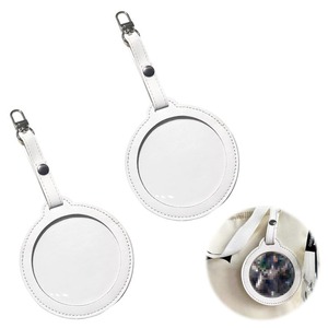【新着特価】缶バッジ キーホルダー 58~65mmバッジに最適【2枚入り】バッジカバー 皮革 キーホルダー式 缶バッジカバー 高い透明性 傷防止 バッジ収納 痛バッグ PUレザー ホワイト