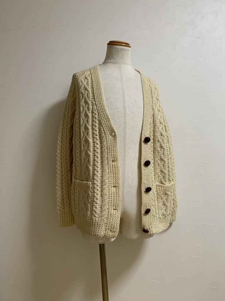 1980's Euro V-Neck Fisherman's Cardigan