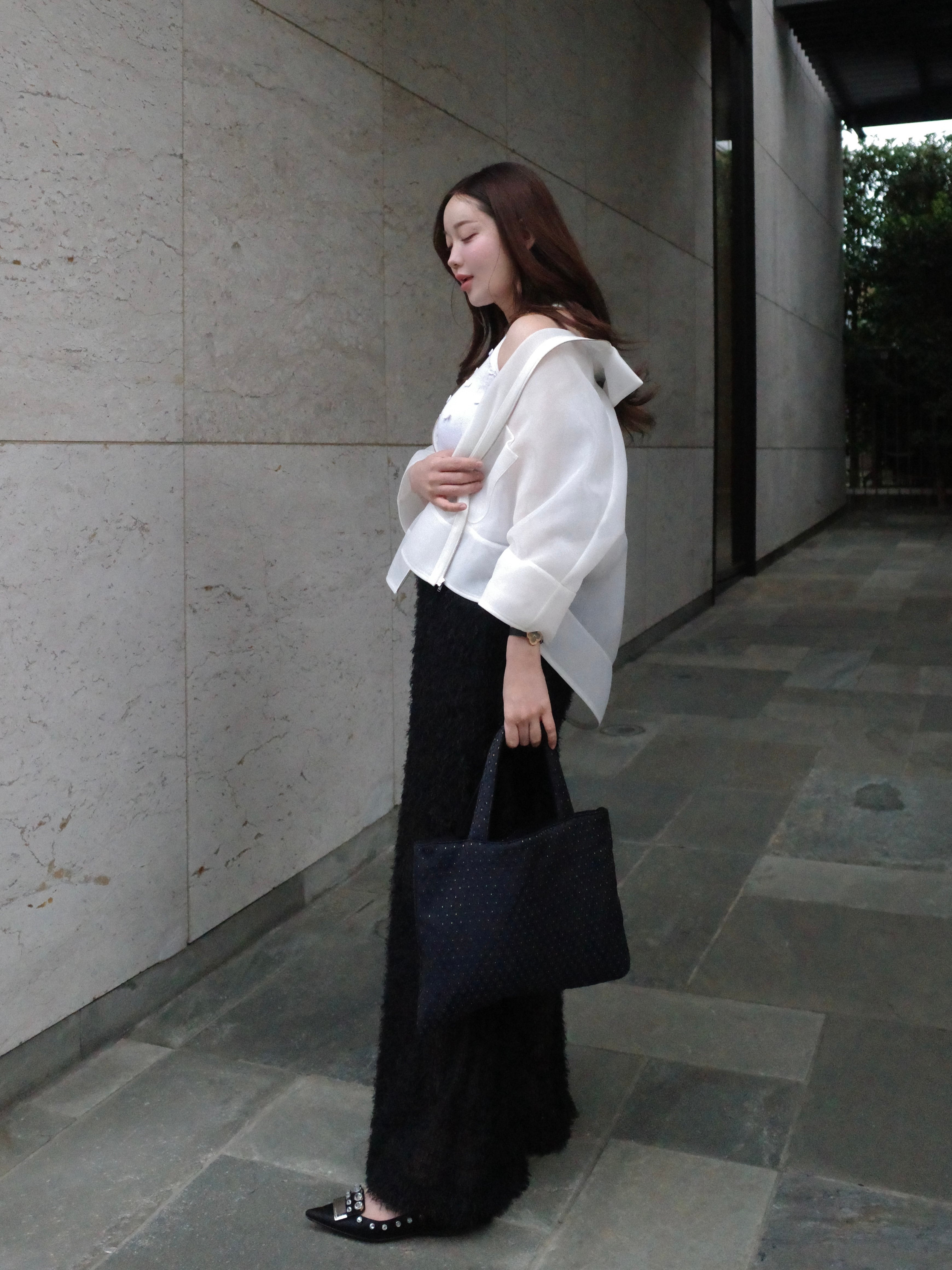 予約】flower jacquard bag 
