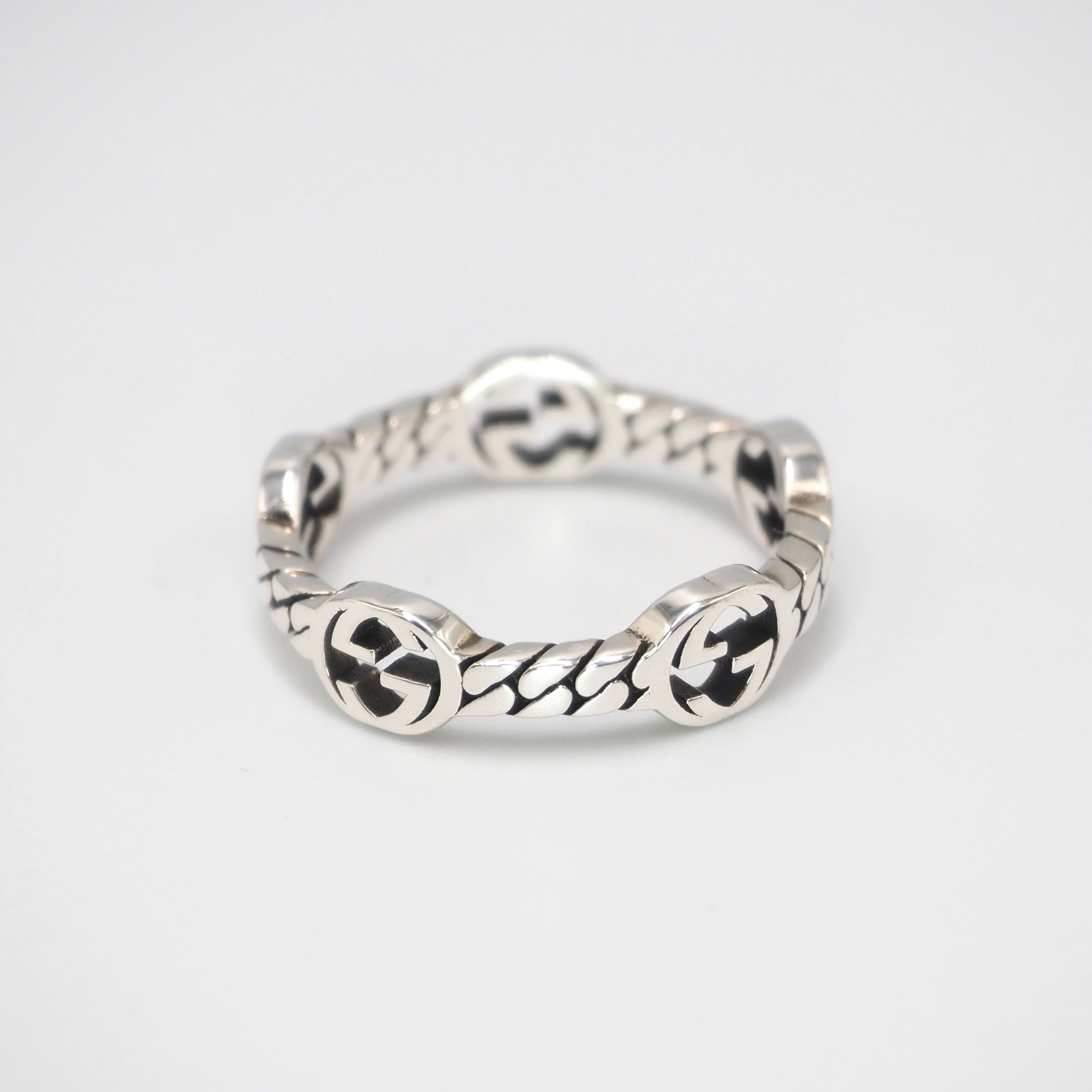 GUCCI 約17号 インターロッキングG 喜平リング シルバー925 グッチ