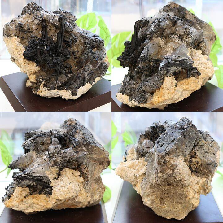 特大 母岩付きブラックトルマリンクォーツ原石（天然石 パワーストーン