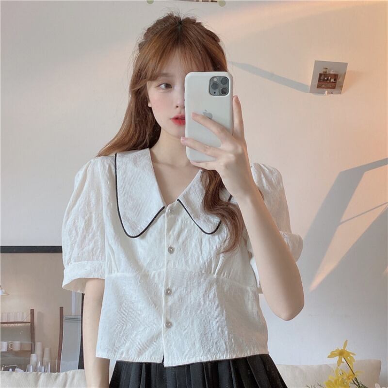 カラーホワイトシャツ サマーショートコート 薄手スリーブ 夏物 1号婦人36083471782