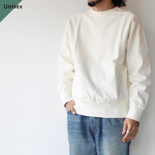 Siora  度詰めスウェットクルー Fleece machine brushed reverse crewneck　（Off white）