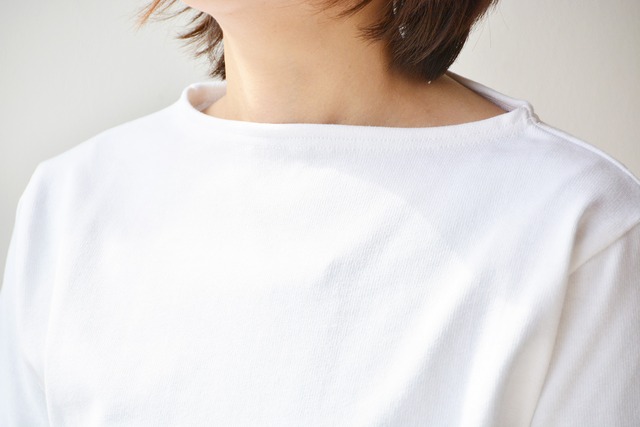 セントジェームス SAINT JAMES ウエッソン無地エルボーパッチ(13JCOUES.COUD.R)NEIGE(ECRU/MARINE)