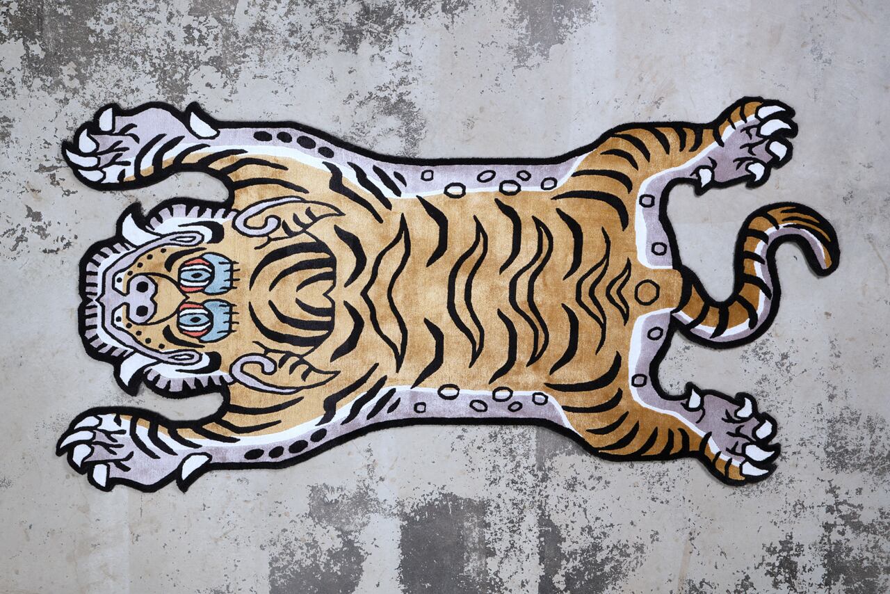 Tibetan Tiger Rug 《Lサイズ•シルク・オリジナル2・マスタード