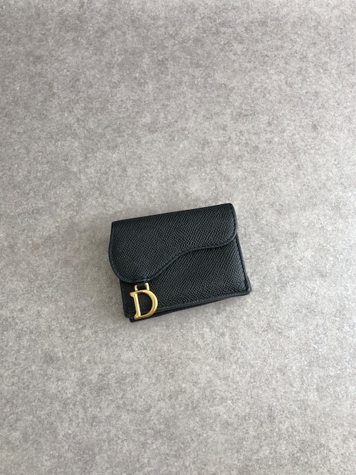 Christian Dior クリスチャン ディオール 財布 ブラック サドル レザー 43-MA-0261 三つ折り財布 vintage ヴィンテージ オールド juppie