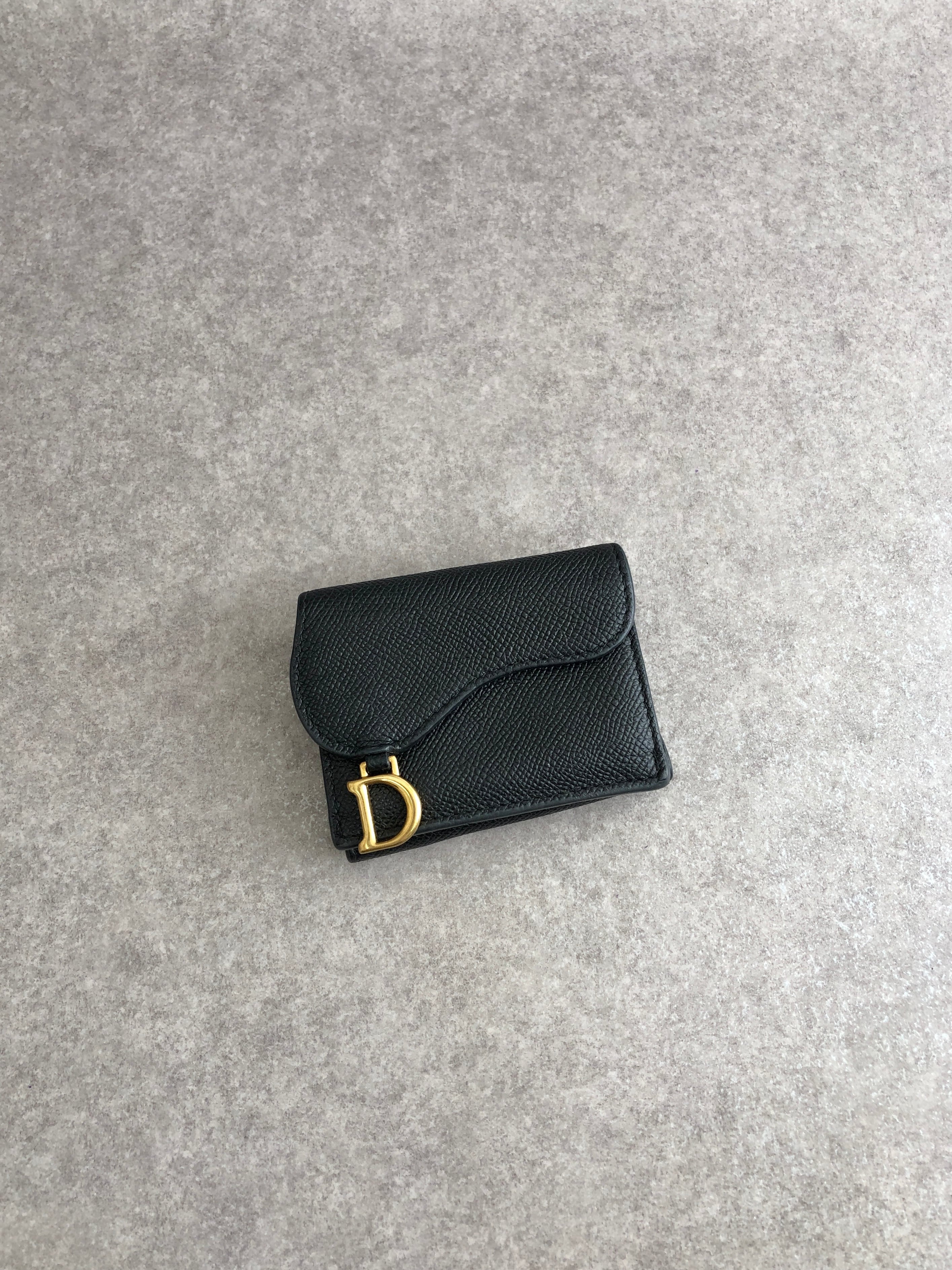 Christian Dior クリスチャン ディオール 財布 ブラック サドル レザー 43-MA-0261 三つ折り財布 vintage ヴィンテージ オールド juppie