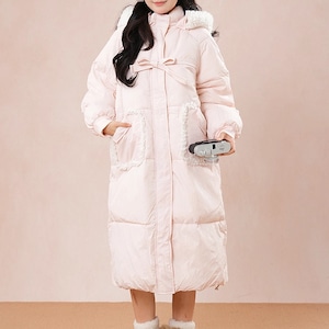 2色／フロントリボンエコダウンコート ・73541