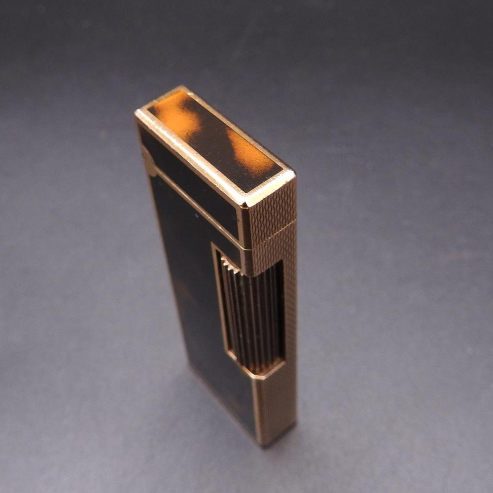 着火確認済み dunhill ガスライター ゴールド マーブル ブラウン 