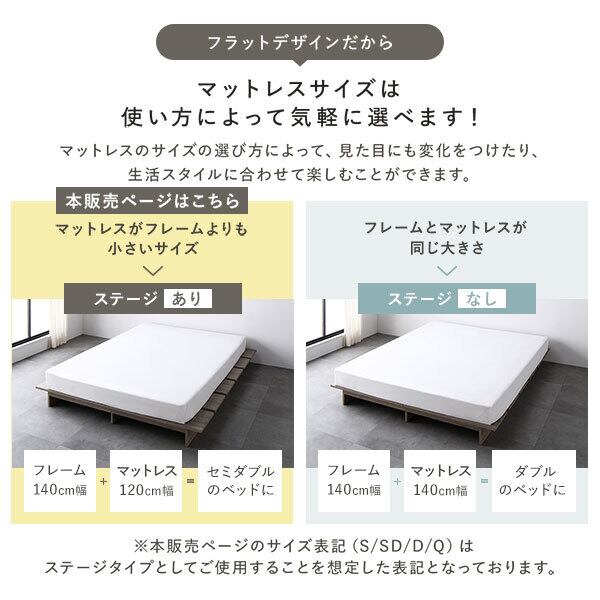 ステージベッド ダブル ベッドフレームのみ コンセント付き すのこ