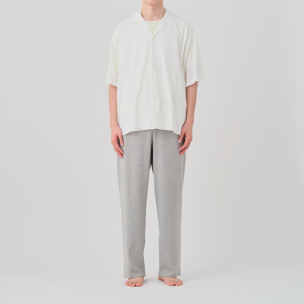 Super High Gauge Natural Washer Jersey Double Front Half Sleeve