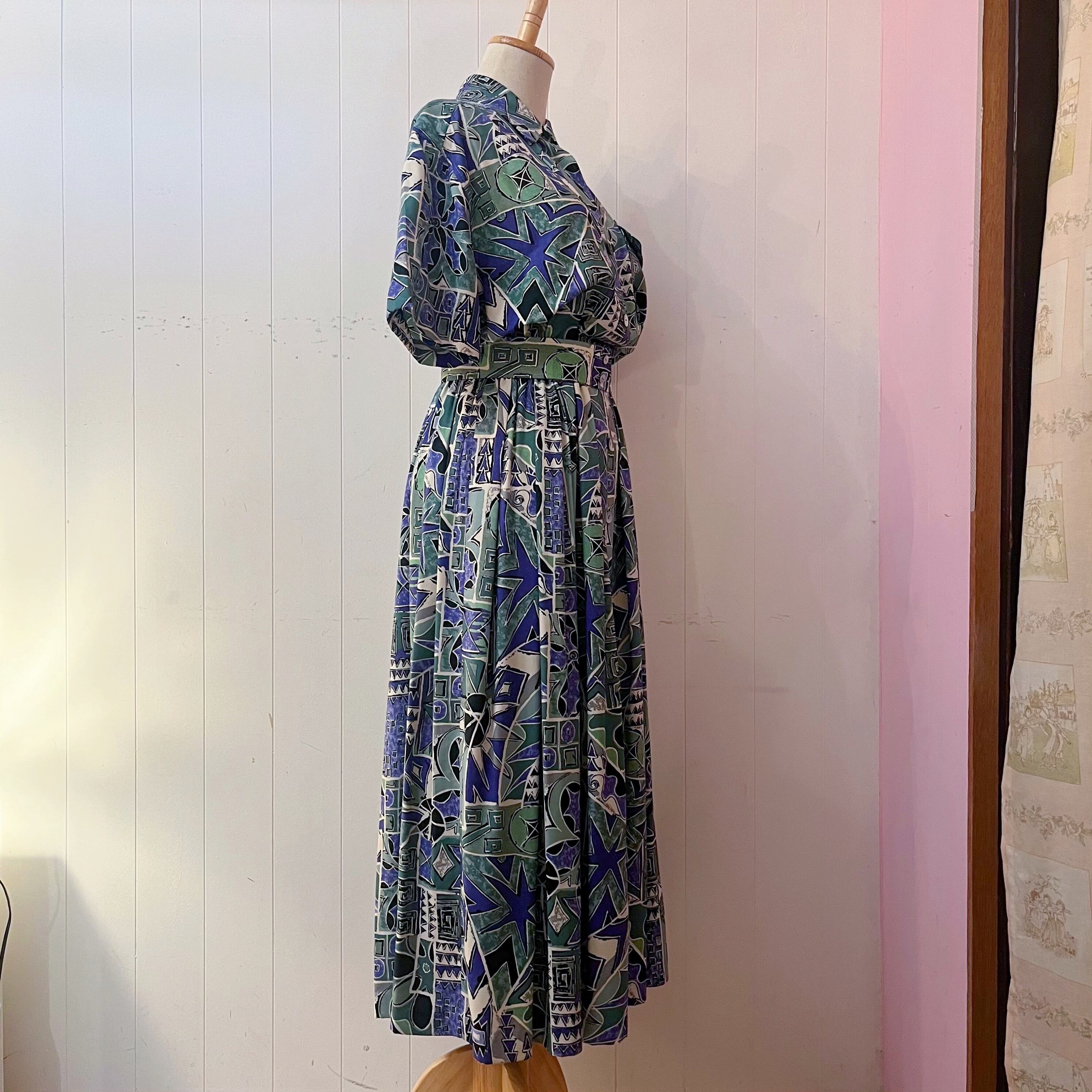 geometric front button one-piece