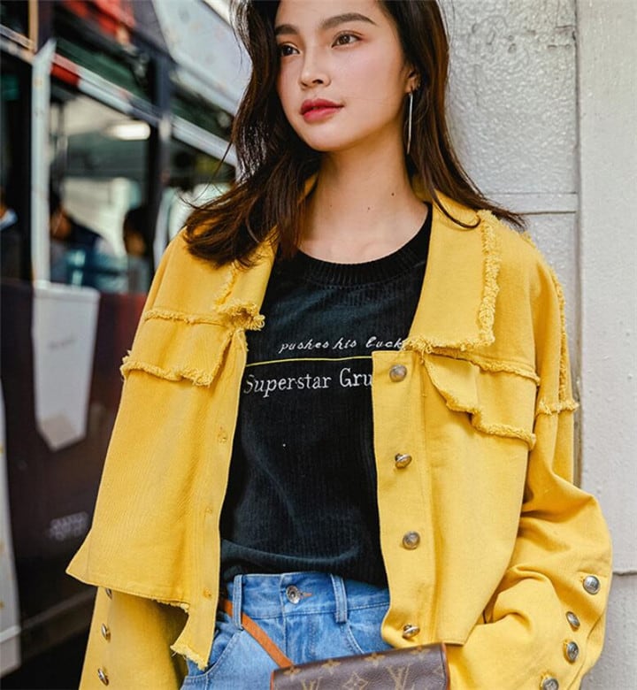 新作 ファッション スリム デニムジャケット 短いスタイル ゆったりする コート