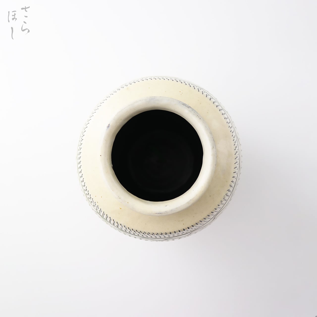 一点もの】小鹿田焼 小袋窯 尺丸長花瓶 飛びかんな/櫛描き 高さ約29cm