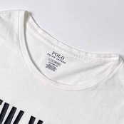 POLO RALPH LAUREN ポロ ラルフローレン CUSTOM FIT 半袖 Tシャツ L/ホワイト×ブラック メンズ