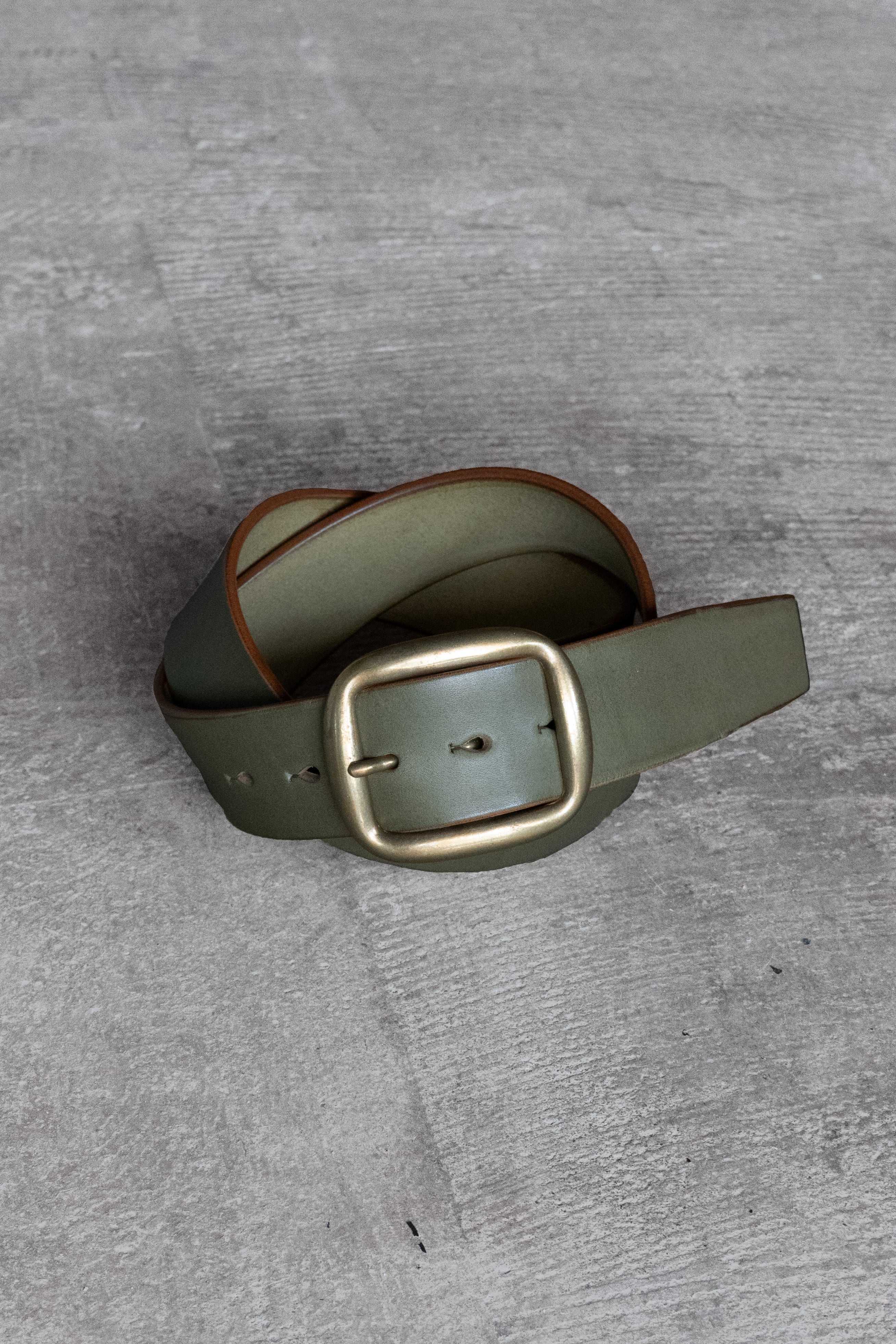 OLIVE / 幅40mm ハーネスレザーベルト 03 / オイルタイプ【送料無料