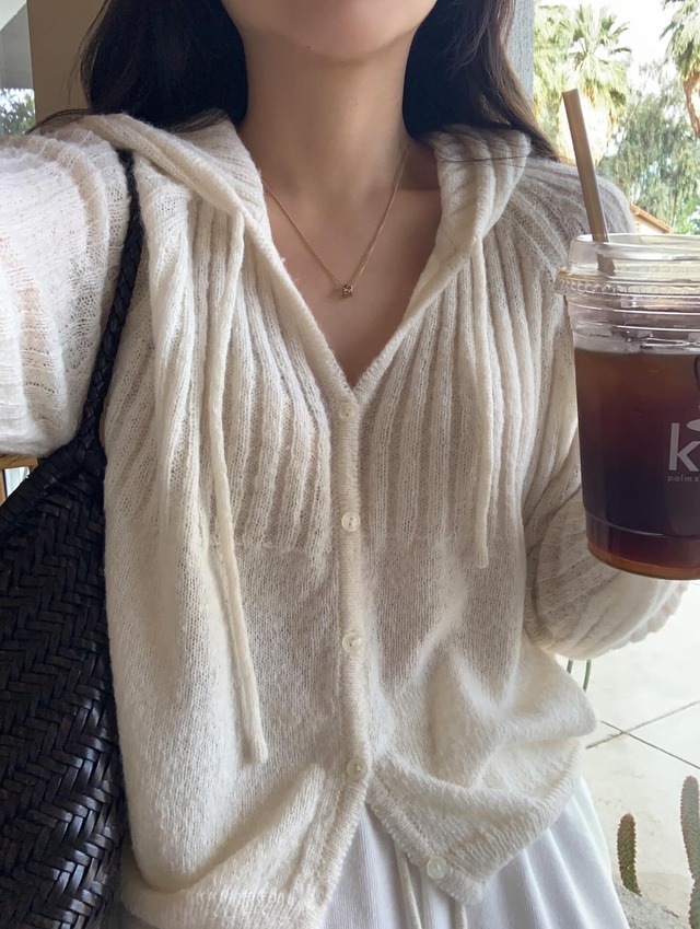 (予約)Liter / Eve mohair hood cardigan / 3color