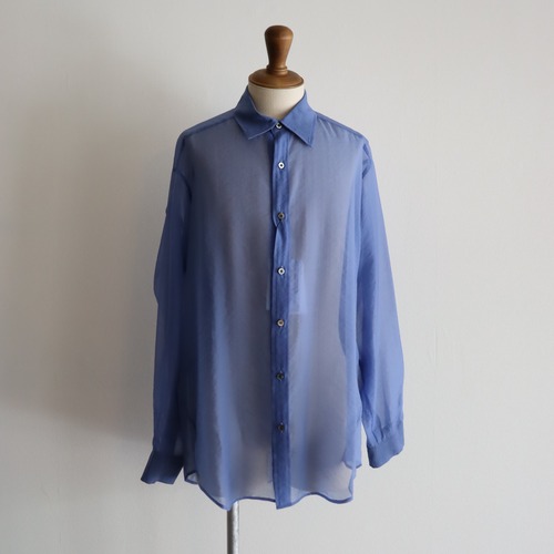 Ujoh " Organdy Full Open Shirt ( Hyacinth Blue ) "