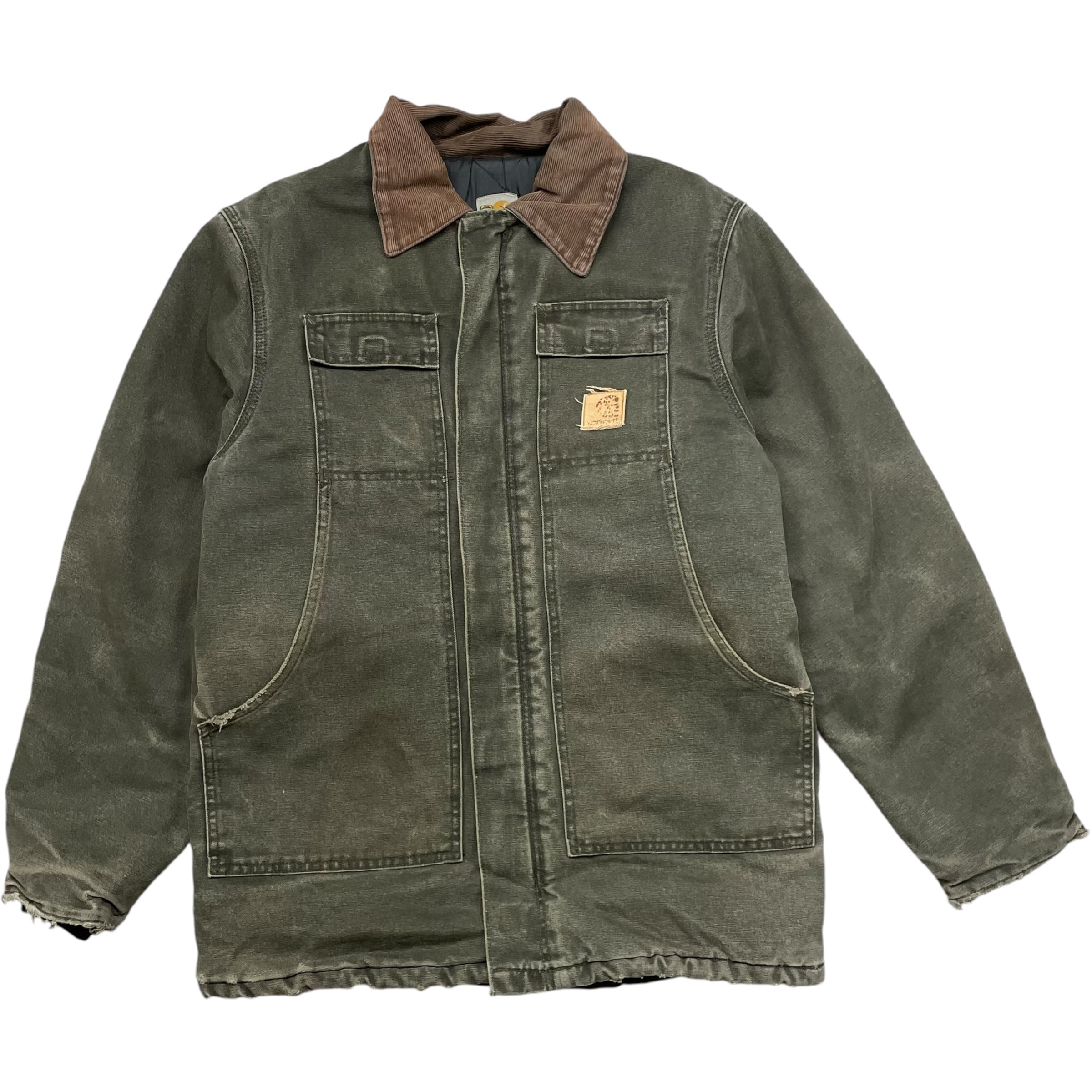《L》 Carhartt カーハート トラディショナルコート トラディショナルジャケット ダックジャケット モスグリーン USA製 no.4752