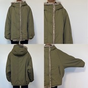 【受注予約1週間】Fox eco fur padded mid length BZ/khaki