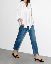 Frilled v-neck Blouse L0064