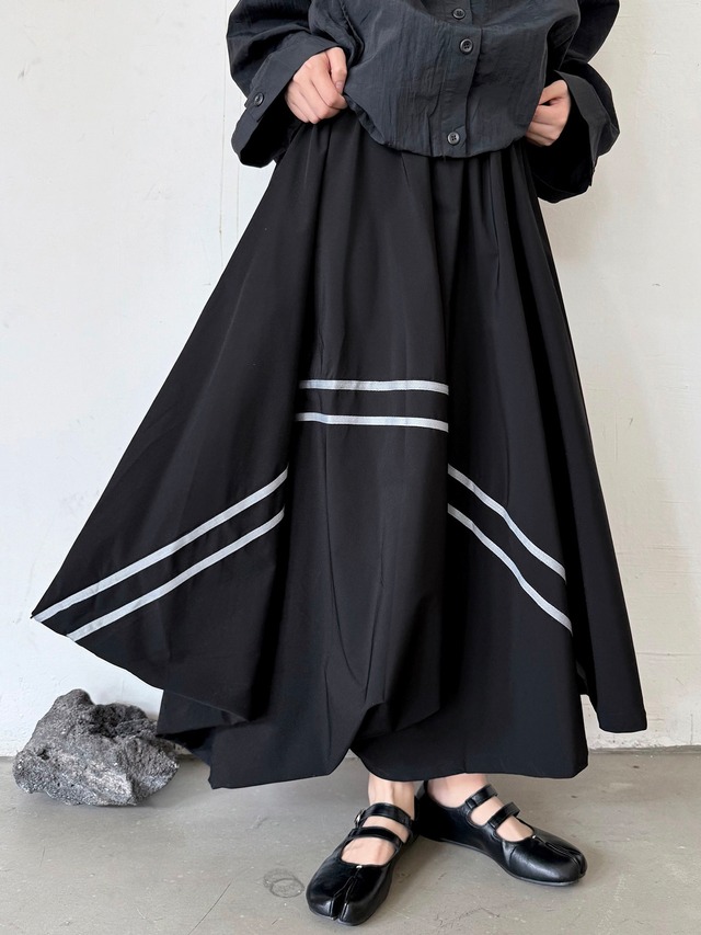 White line oversized sporty skirt [T2801]
