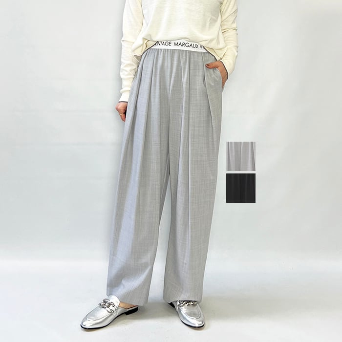MARGAUX VINTAGE マルゴーヴィンテージ ロゴウエストゴムタックパンツ