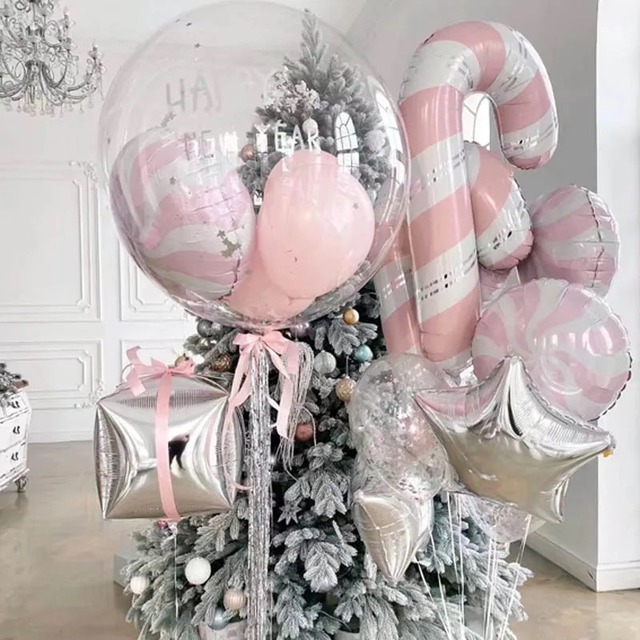 [即納]Xmas stick balloon pink