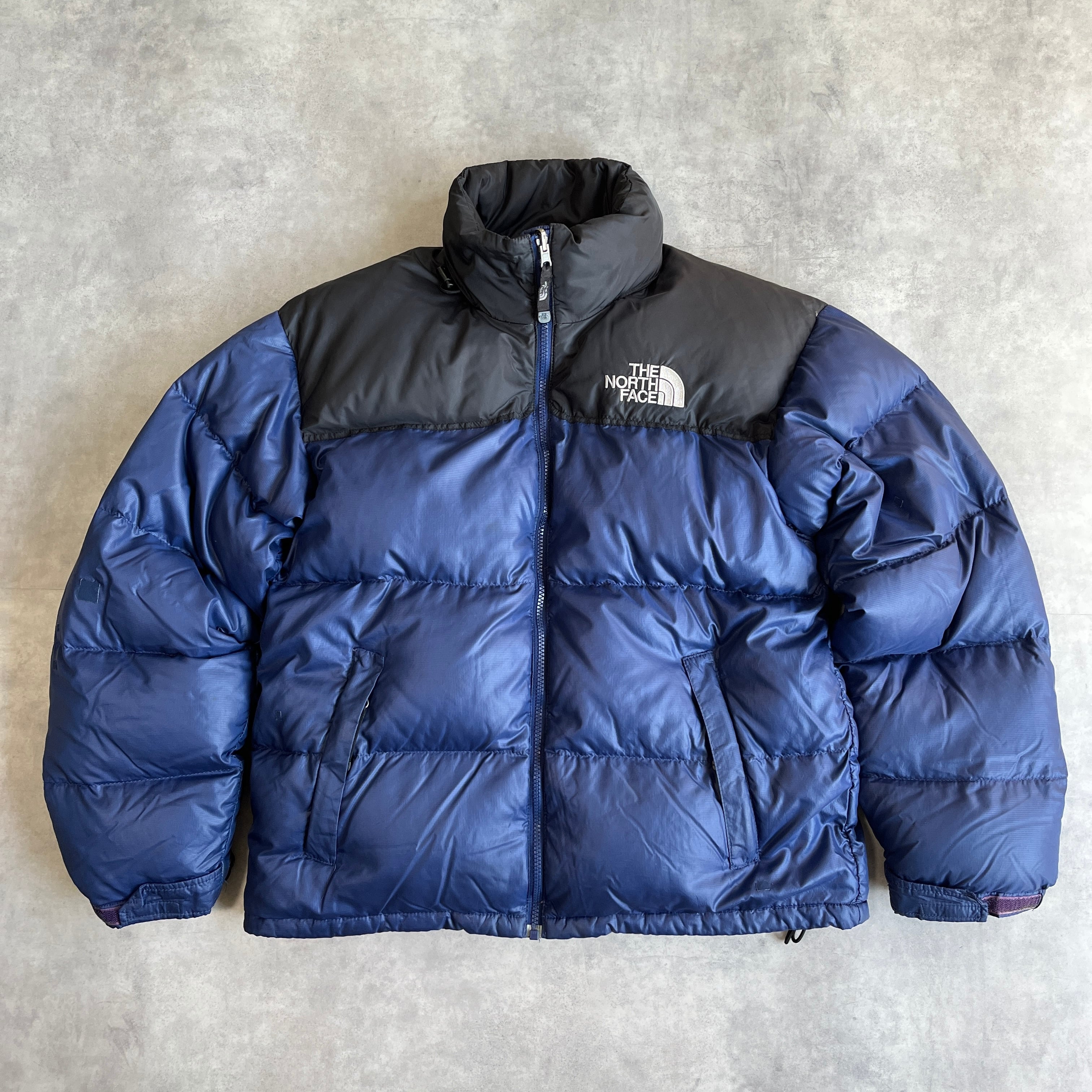 ノースフェイス ヌプシ ダウンジャケット 700 古着 刺繍 L 黒 12705