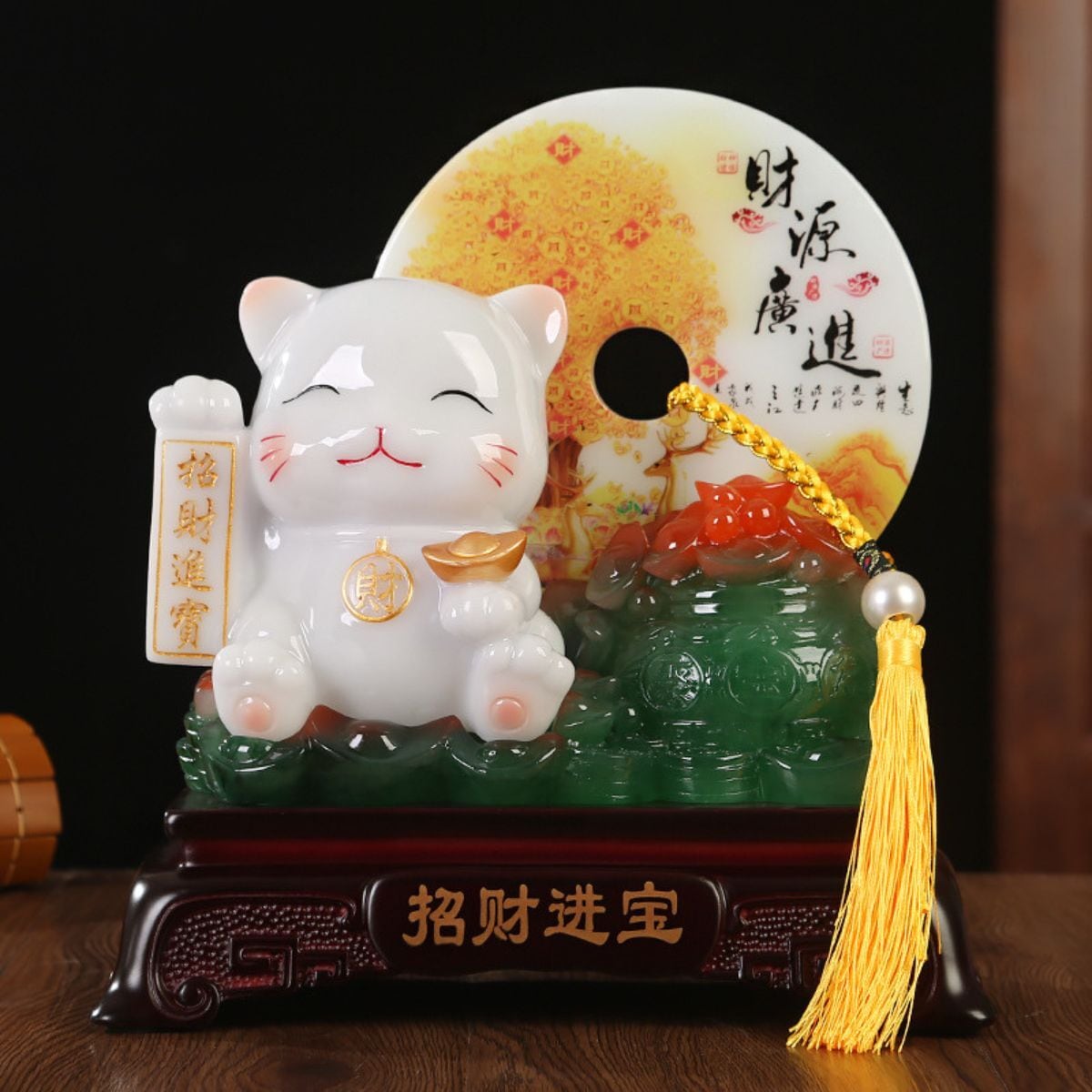 置き物です。 招财进宝」招き猫，風水装飾品，インテリア