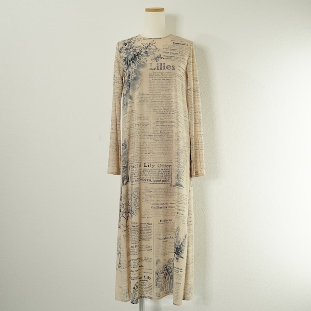 AMERI アメリ PICTURE BOOK TATTOO DRESS ピクチャー ブック タトゥー ドレス ワンピース ロング丈 長袖 プルオーバー シアー 透け感 インナーキャミ