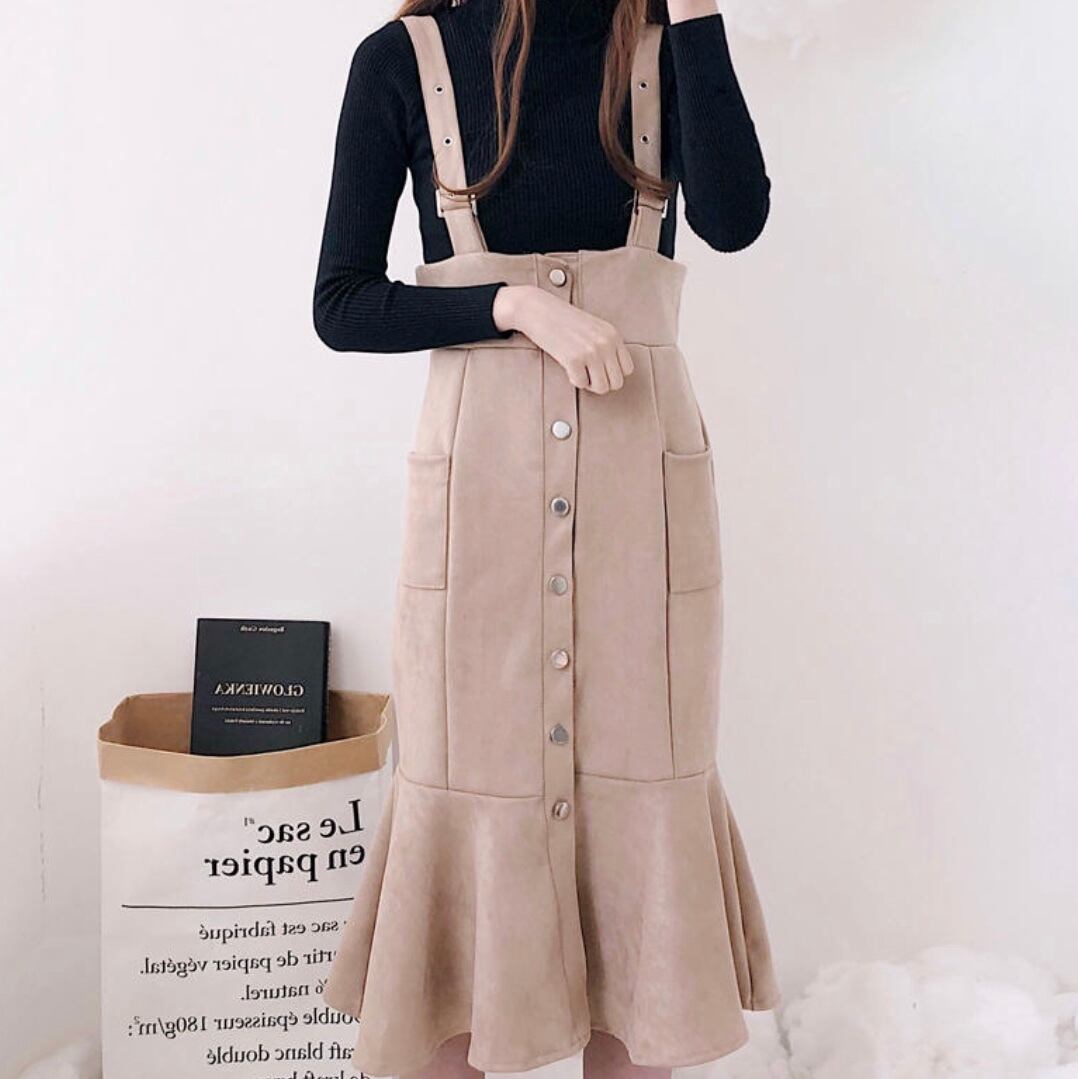 ペプラム サロペット ワンピース レディース 秋 冬 服 膝 丈 オルチャン ファッション 可愛い ガーリー 森ガール Op 0466 Happy Orurea ハッピーオルレア ペプラム サロペット ワンピース レディース 秋 冬 服 膝 丈 オルチャン ファッション 可愛い ガーリー 森ガール Op 0466 Happy Orurea ハッピーオルレア